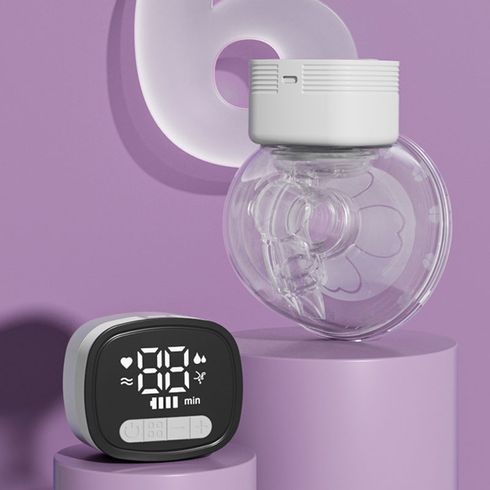 1Pc Wearable Breast Pump Portable Electric Hands Free Breast Pump with 9 Levels & 4 Modes & LCD Touch Screen White big image 2