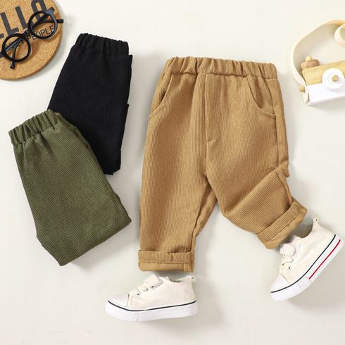 Baby Boy Solid Corduroy Straight Fit Pants