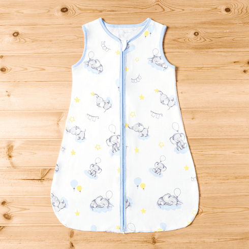 100% Cotton Elephant Pattern Baby Wearable Sleeveless Sleeping Bag