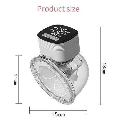 1Pc Wearable Breast Pump Portable Electric Hands Free Breast Pump with 9 Levels & 4 Modes & LCD Touch Screen White big image 7