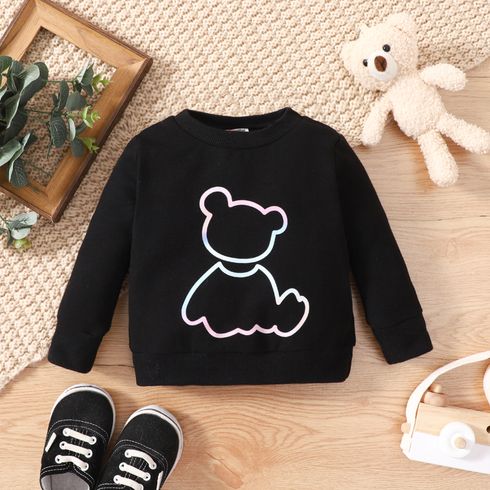 Baby Boy/Girl Bear Graphic Long-sleeve Pullover Sweatshirt