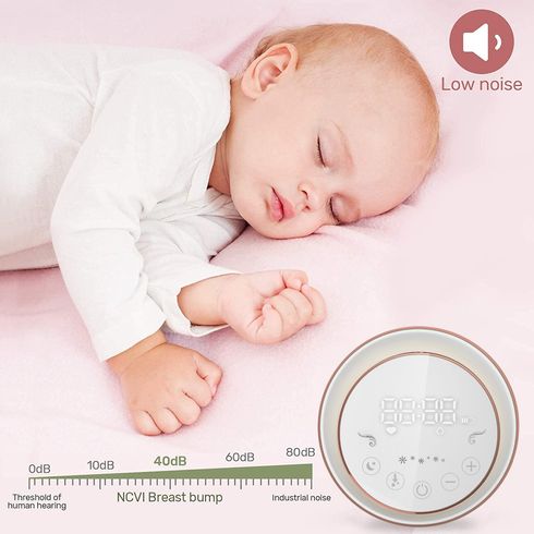 1Pc Breast Pump Portable Electric Hands Free Breast Pump with 9 Levels & 3 Modes & Night Light White big image 10