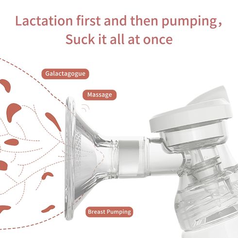 1Pc Breast Pump Portable Electric Hands Free Breast Pump with 9 Levels & 3 Modes & Night Light White big image 9