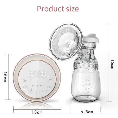 1Pc Breast Pump Portable Electric Hands Free Breast Pump with 9 Levels & 3 Modes & Night Light White big image 7