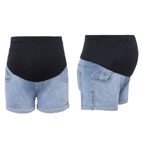 Maternity Roll Hem Stretchy Denim Shorts