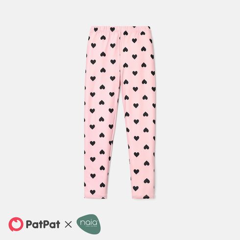 Eco-friendly RPET Fabric Toddler/Kid Girl Heart Print/Polka dots Elasticized Leggings