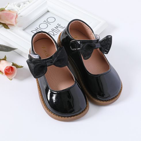 Toddler / Kid Bow Decor Black Flats