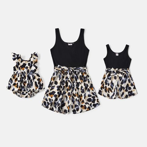 Leopard Tanktop Baby-Overalls Mama und ich