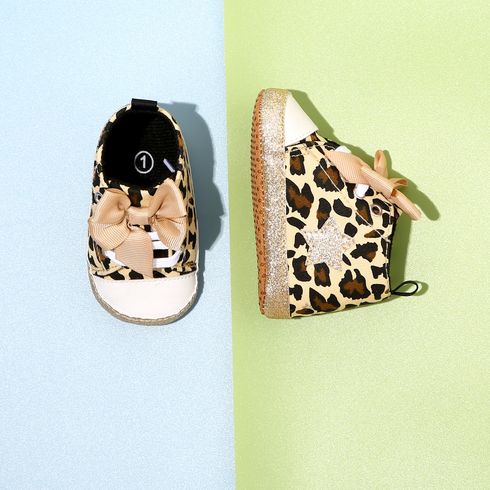 Baby / Toddler Bow & Glitter Decor Leopard Pattern Prewalker Shoes