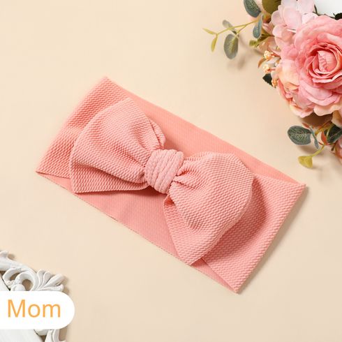 1Pc Solid Bow Decor Headband or Hat for Mom and Me Rose Gold big image 3