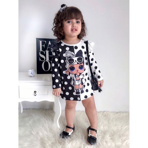L.O.L. SURPRISE! Toddler Girl Ruffled Polka dots Long-sleeve Dress