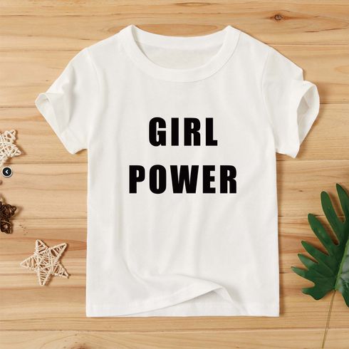 Toddler/Kid Girl Letter Print Short-sleeve Cotton Tee