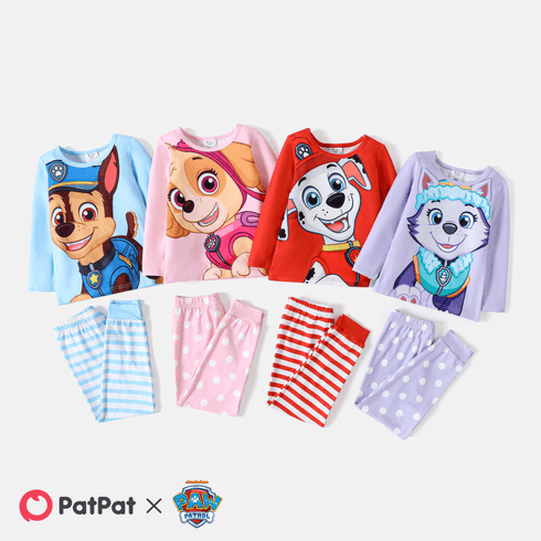 PAW Patrol 2pcs Toddler Girl/Boy Character Print Long-sleeve Tee and Polka dots/Stripe Pants Set