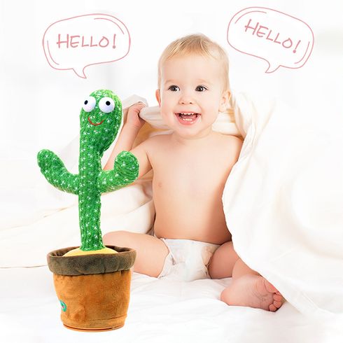 Dancing Talking Cactus Toys for Baby Boys and Girls Electronic Plush Toy Singing Dancing Record & Repeating What You Say Green big image 2