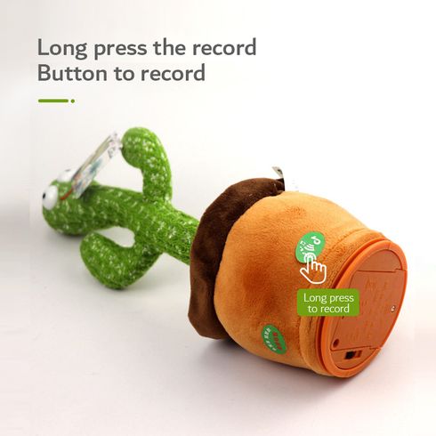 Dancing Talking Cactus Toys for Baby Boys and Girls Electronic Plush Toy Singing Dancing Record & Repeating What You Say Green big image 3