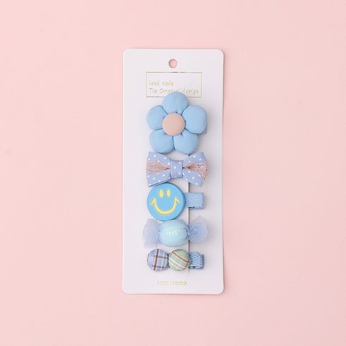 5-pack Multi-shape Hair Clips for Girl Blue big image 1