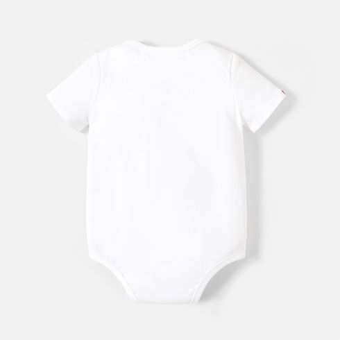 Go-Neat Resistente a manchas Conjuntos de roupa para a família Mãe e eu Letras Manga curta Tops Branco big image 3