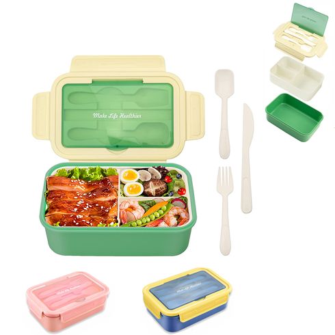 Student Sub-grid Bento Box Toddler or Kid's Fruit Lunch Box Office Workers Microwave Heating Lunch Box