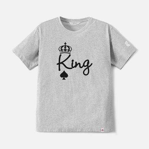 Go-Neat Resistente a manchas Conjuntos de roupa para a família Look de família Letras Manga curta Tops Cinzento Claro big image 14