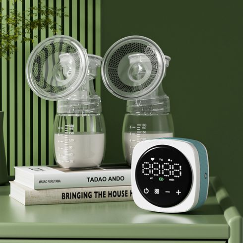 Portable Electric Breast Pump with LED Touch Screen for Breast Milk Suction and Breast Massage Blue big image 13
