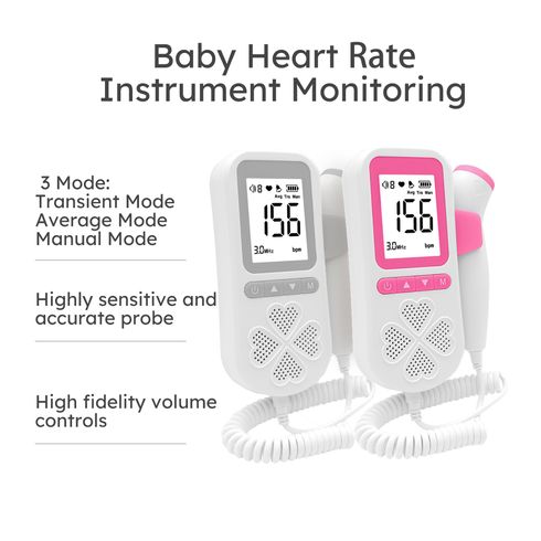 3 Modes Baby Heart Rate Detection Instrument Baby Heart Instrument Monitoring Household Pregnant Prenatal Baby Heart Rate Detector