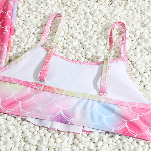 3pcs Kid Girl Mermaid Swimsuit Pink big image 6