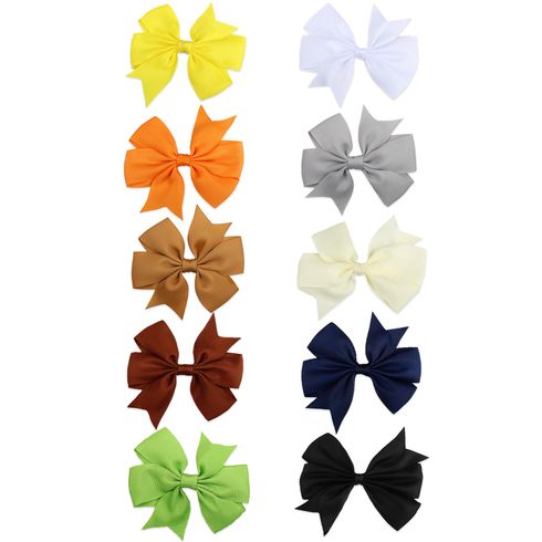 10-pack Bow Decor Solid Hair Clip White big image 3