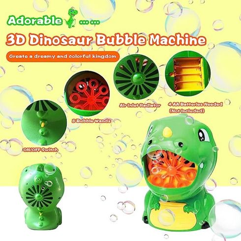 Small Dinosaur Electric Bubble Machine Color-A big image 5