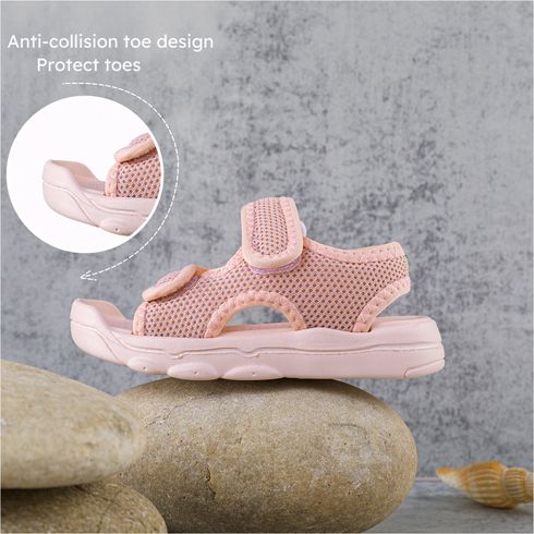 Toddler Lightweight Breathable Double Velcro Sandals Light Pink big image 1