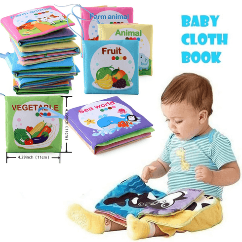 Baby Cloth Book Baby Early Education Cognition Farm Animal Vegetable Animals Wearing Transportation Sea World Cloth Book Rosa big image 5