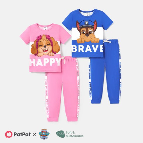 PAW Patrol Toddler Girl/Boy 2pcs Naia™ Character Print Two Tone Tee and Letter Print Pants Set