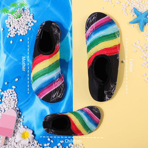 Family Matching Rainbow Pattern Paddle Shoes Beach Shoes Multi-color big image 1