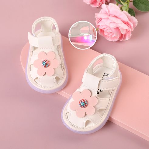 Baby / Toddler Floral Decor LED Prewalker Shoes Beige big image 6