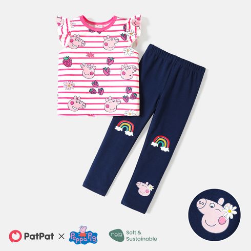 Peppa Pig Toddler Girl Flutter sleeves Tee and Cotton Leggings Set