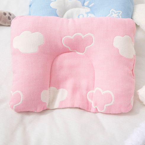 Baby Pillow Soft Breathable Baby Jacquard Head Shaping Pillow for 0-1Y Pink big image 1