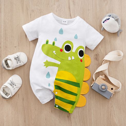 Baby Boy 100% Cotton Dinosaur Print Short-sleeve Romper