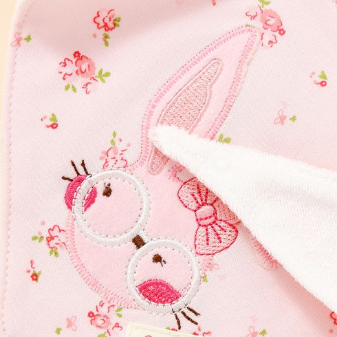 3-pack Baby Triangle Saliva Towel Allover Print Snap Button Adjustable Cotton Bibs for Baby Girl Color-A big image 4