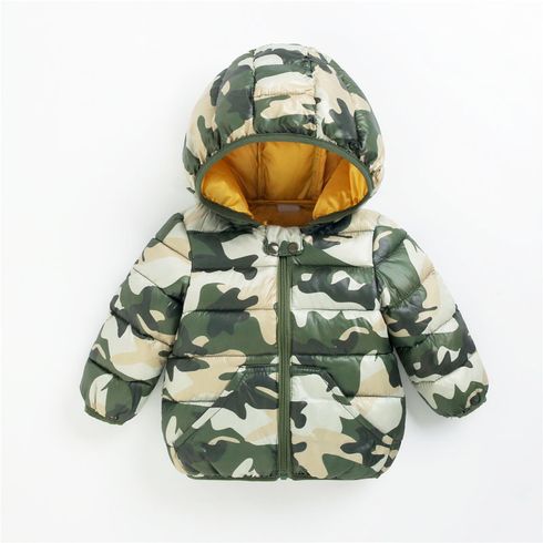 Baby Camouflage Print Long-sleeve Hooded Coat Jacket