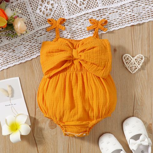 Baby Girl 100% Cotton Bow Front Cami Onesies 