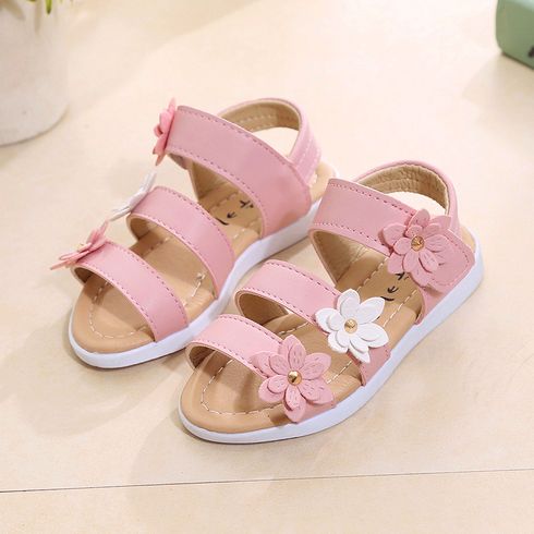 Toddler Girl Pretty Floral Decor Solid Sandals