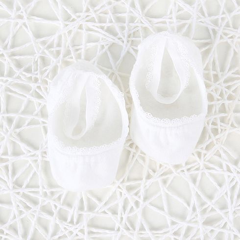 Baby / Toddler Stylish Solid Lace Trim Socks White big image 4