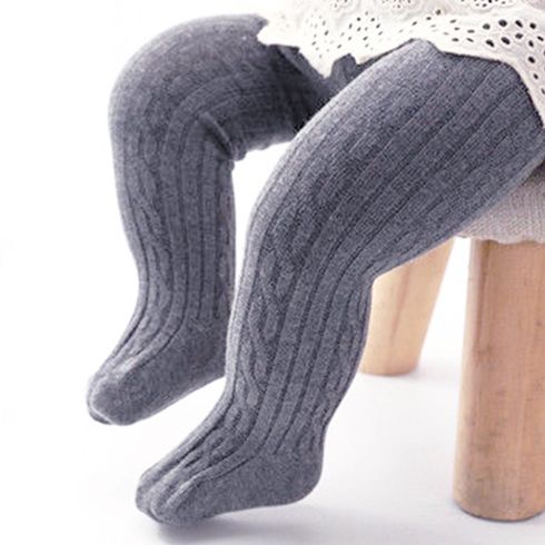 嬰幼兒女童休閒純色針織保暖連褲襪