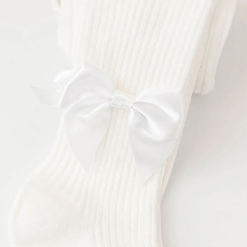 collant solidi fiocco bambino/bambino/bambino Bianco big image 3