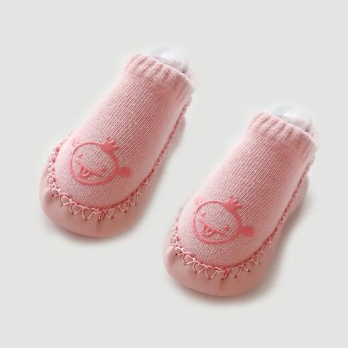 Baby Stylish Cartoon Decor Antiskid Socks Pink big image 1