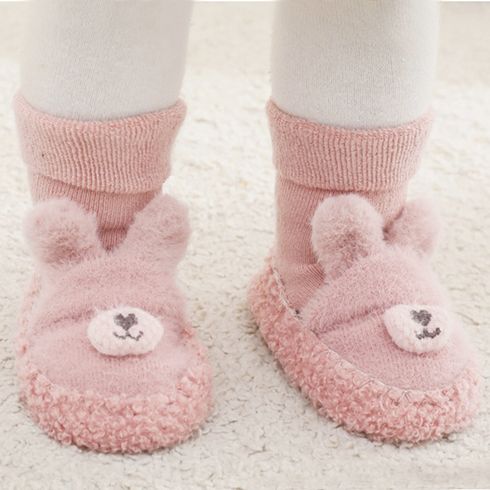 meias de sapato de pelúcia de animais de desenho de bebê