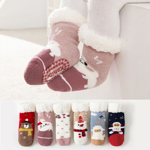 Baby / Toddler Cartoon Pattern Fleece-lining Thermal Socks