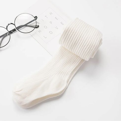 Baby / Toddler Plain Ribbed Tights Pantyhose White big image 1