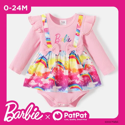 Barbie Baby Girl 2 in 1 Rainbow and Bowknot Long-sleeve Romper