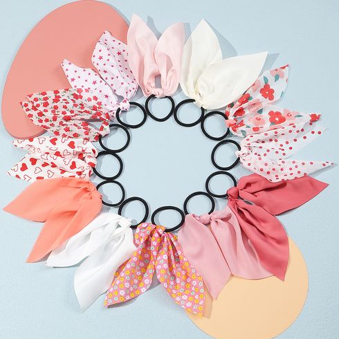 12-pack Multicolor Scarf Hair Tie for Girls