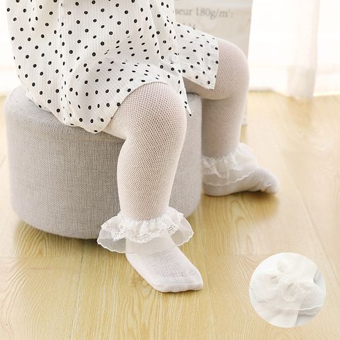 Baby / Toddler Mesh Lace Pantyhose White big image 1